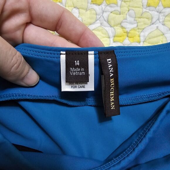 Dana Buchman Turquoise Bikini Bottom Sz 14 NWT Ocean Depths - Picture 9 of 11